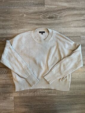 Quince Oatmeal Boyfriend Sweater Women’s XS Relaxed Fit